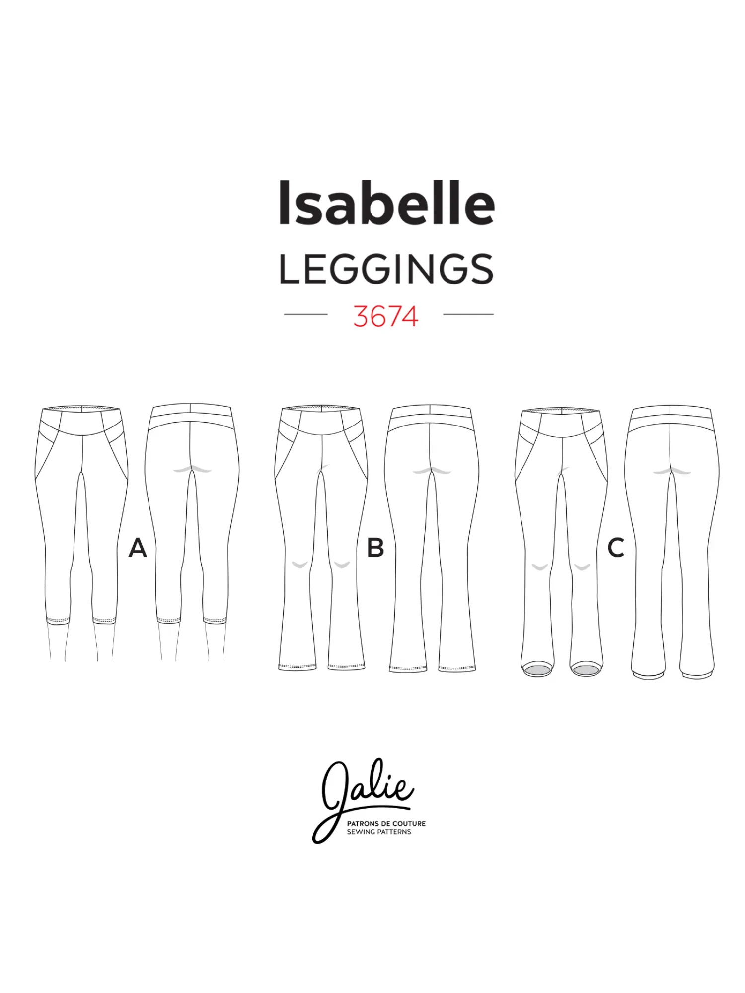 Isabelle Leggings and Skating Pants Sewing Pattern by Jalie