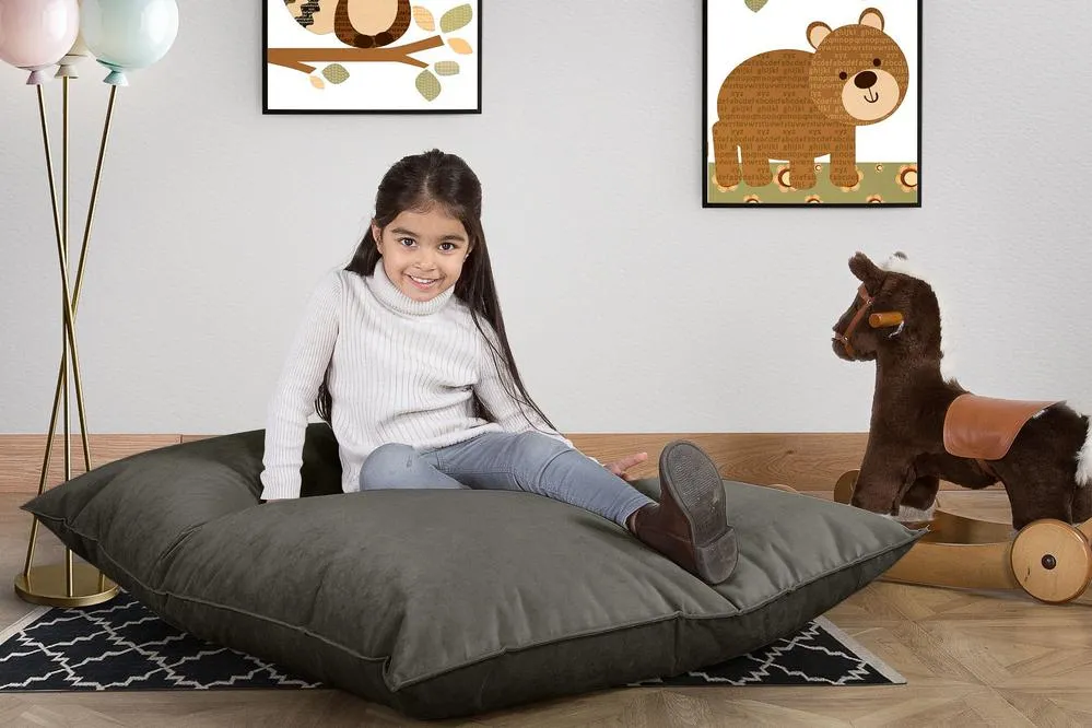 Junior Children's Beanbag 2-14 yr - Velvet Graphite Grey