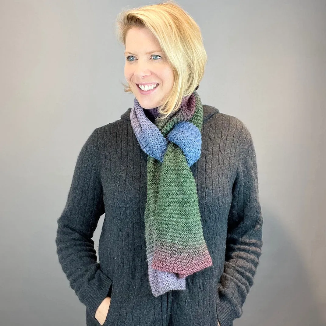 Kauni Effektgarn Garter Stitch Scarf Knitting Kit | Kauni Effektgarn & Knitting Pattern (#245)