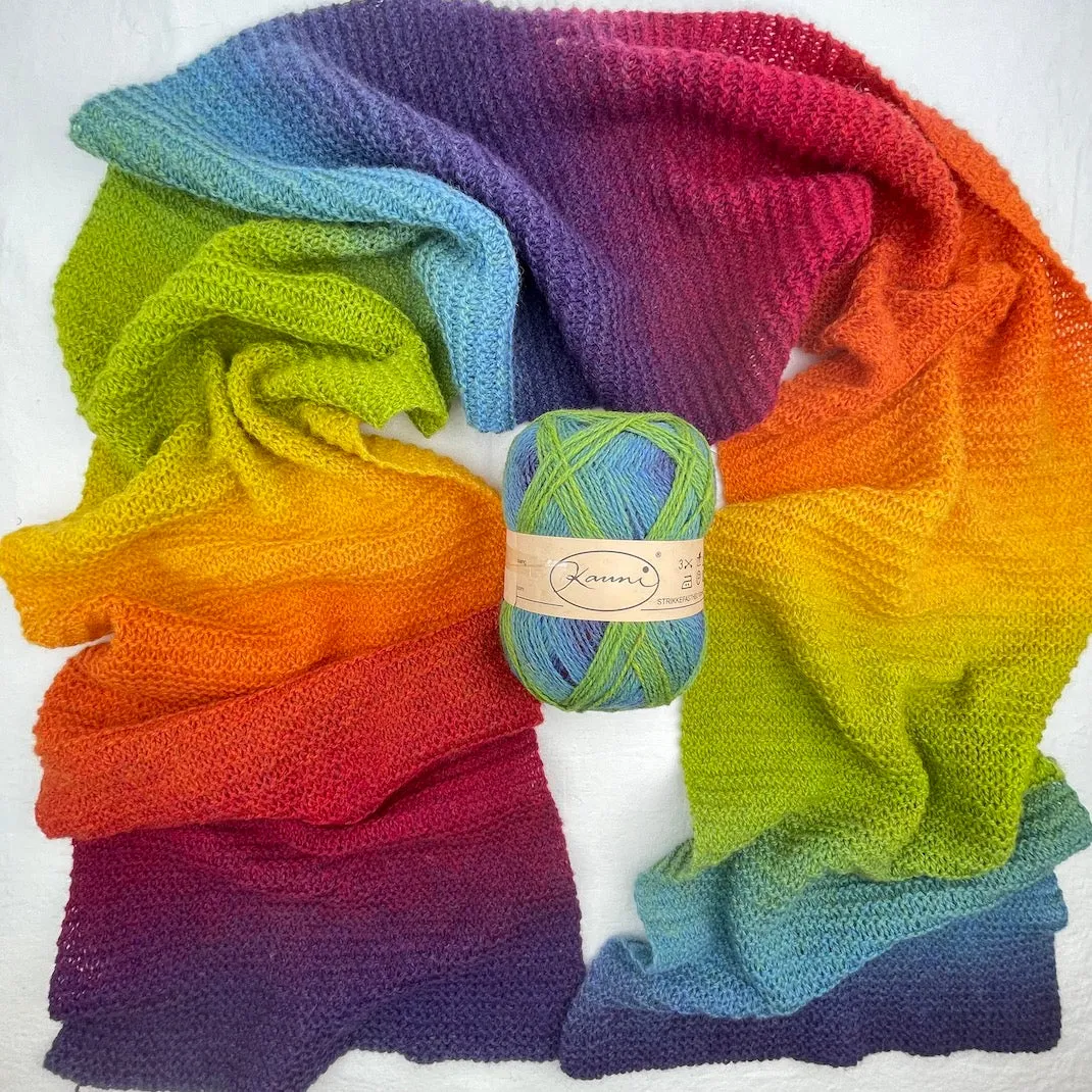 Kauni Effektgarn Garter Stitch Scarf Knitting Kit | Kauni Effektgarn & Knitting Pattern (#245)
