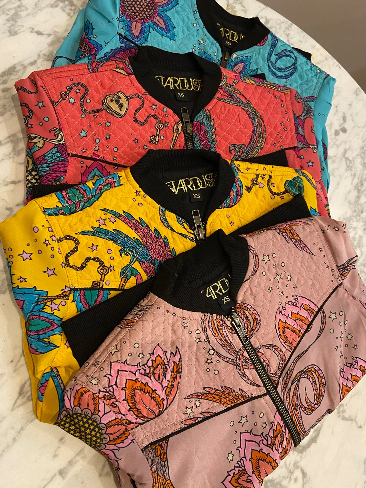Kids Bird Bomber Jacket Yellow