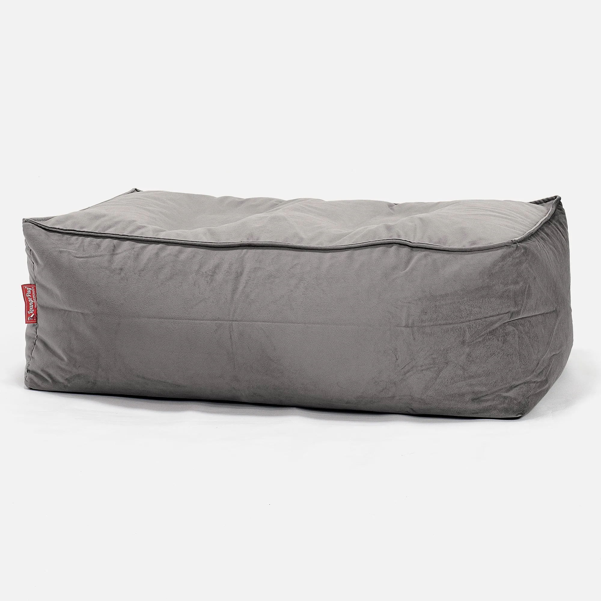 Large Footstool - Velvet Silver