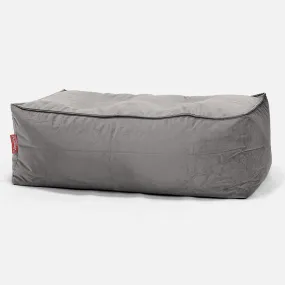 Large Footstool - Velvet Silver