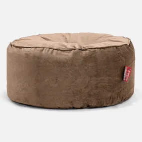 Large Round Pouffe - Velvet Espresso