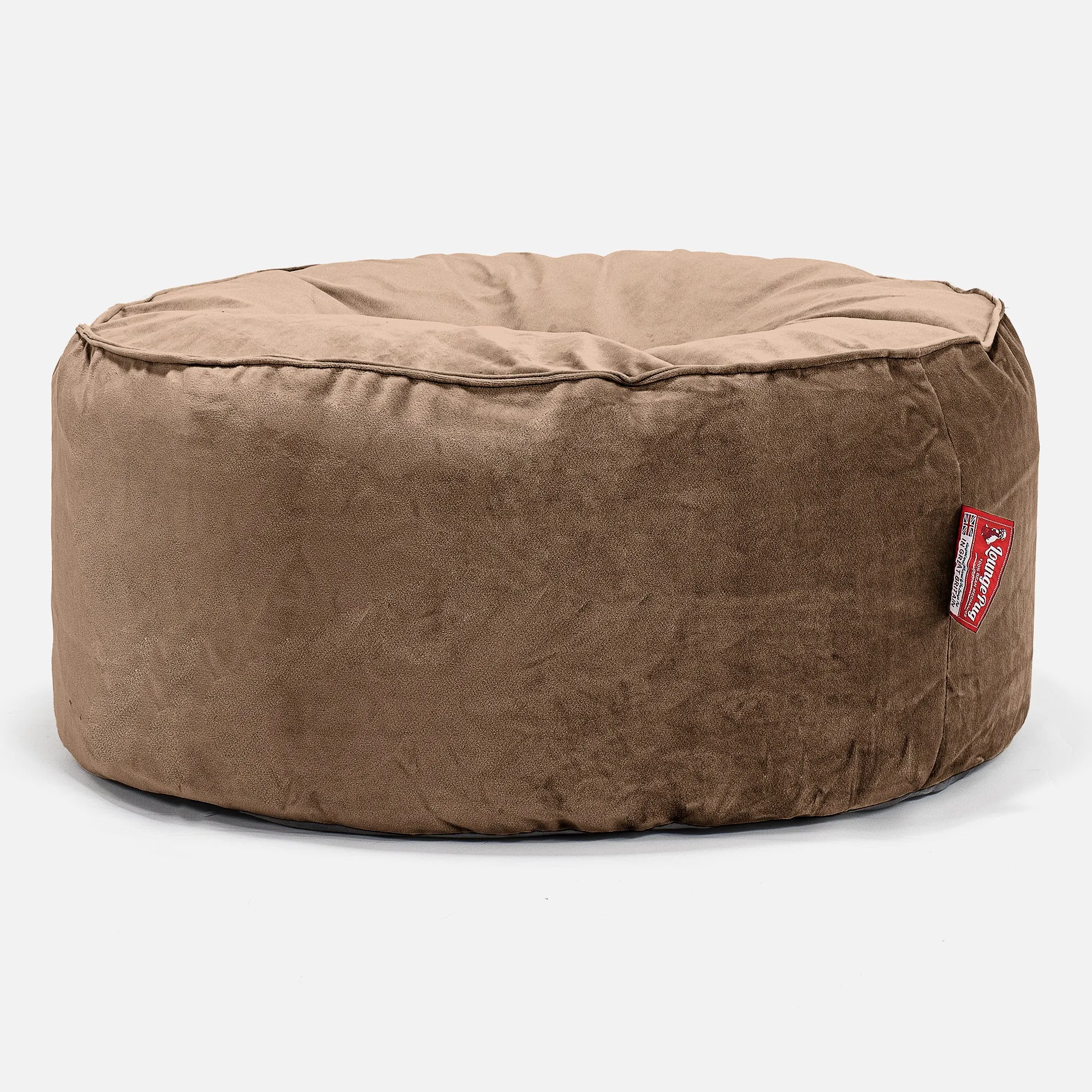 Large Round Pouffe - Velvet Espresso