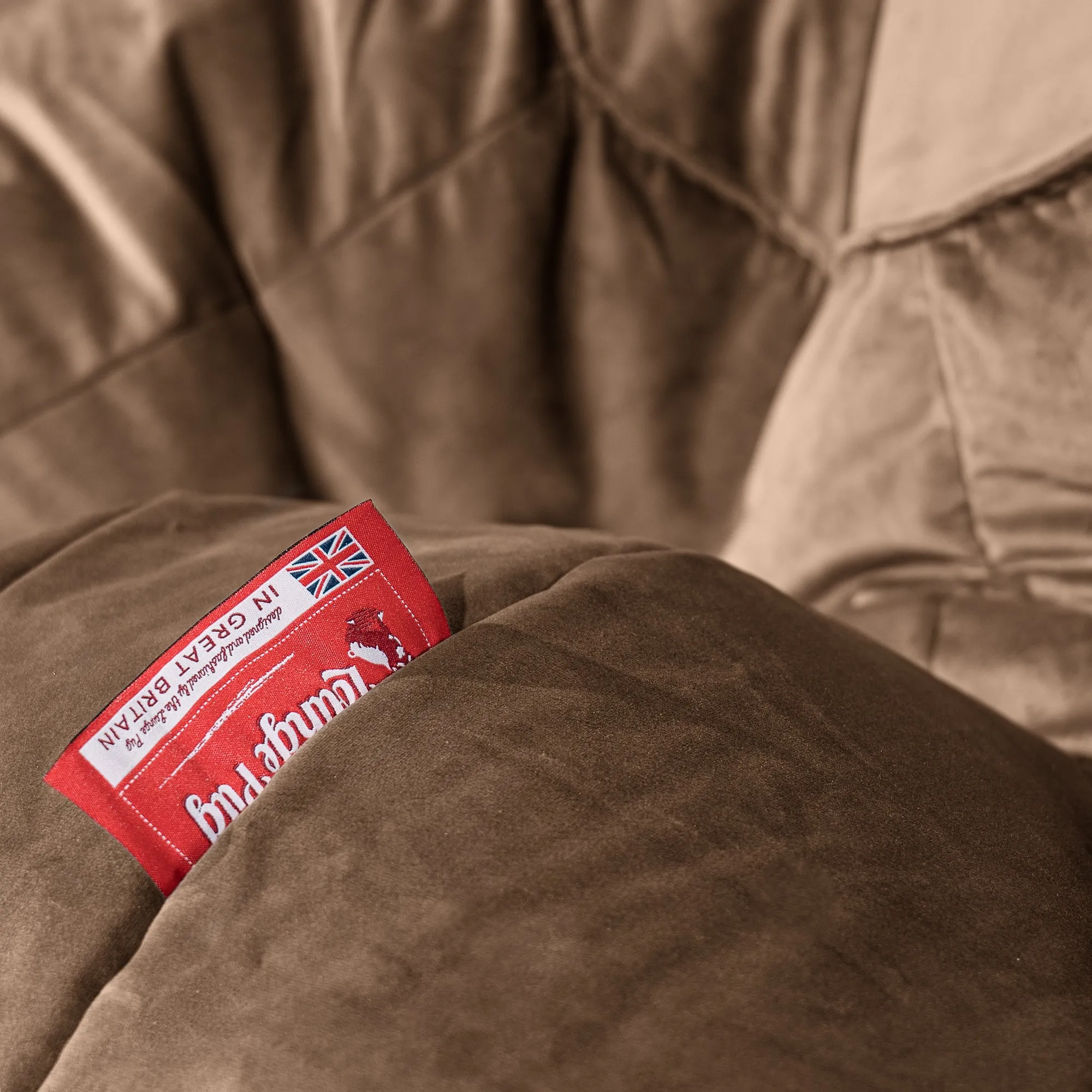Large Round Pouffe - Velvet Espresso