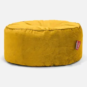 Large Round Pouffe - Velvet Mustard