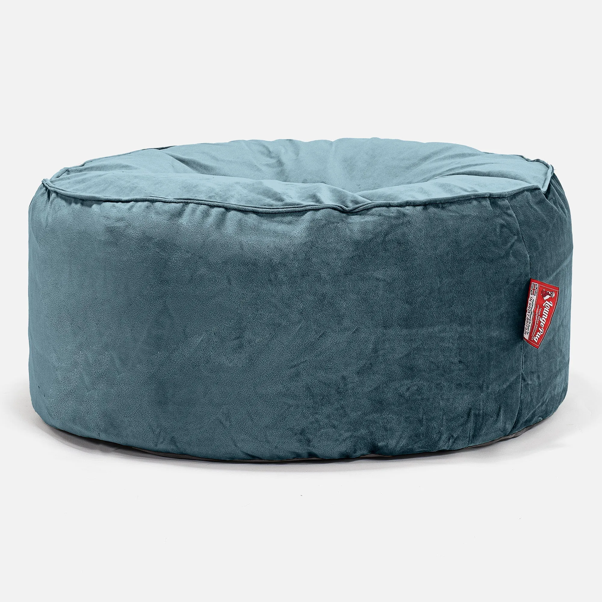 Large Round Pouffe - Velvet Teal