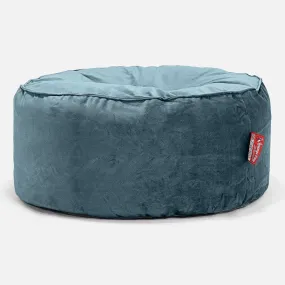 Large Round Pouffe - Velvet Teal