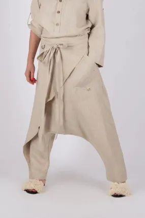Linen Drop Crotch Pants LESILA