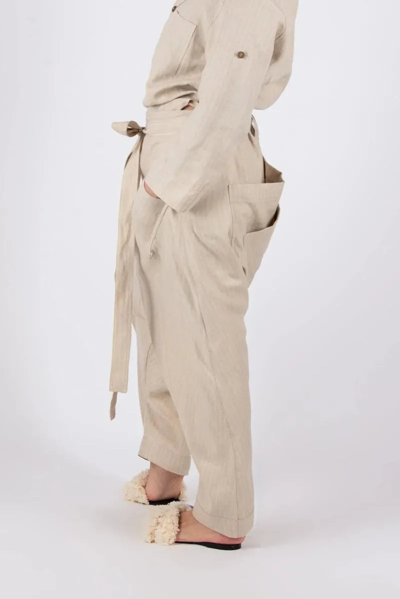 Linen Drop Crotch Pants LESILA