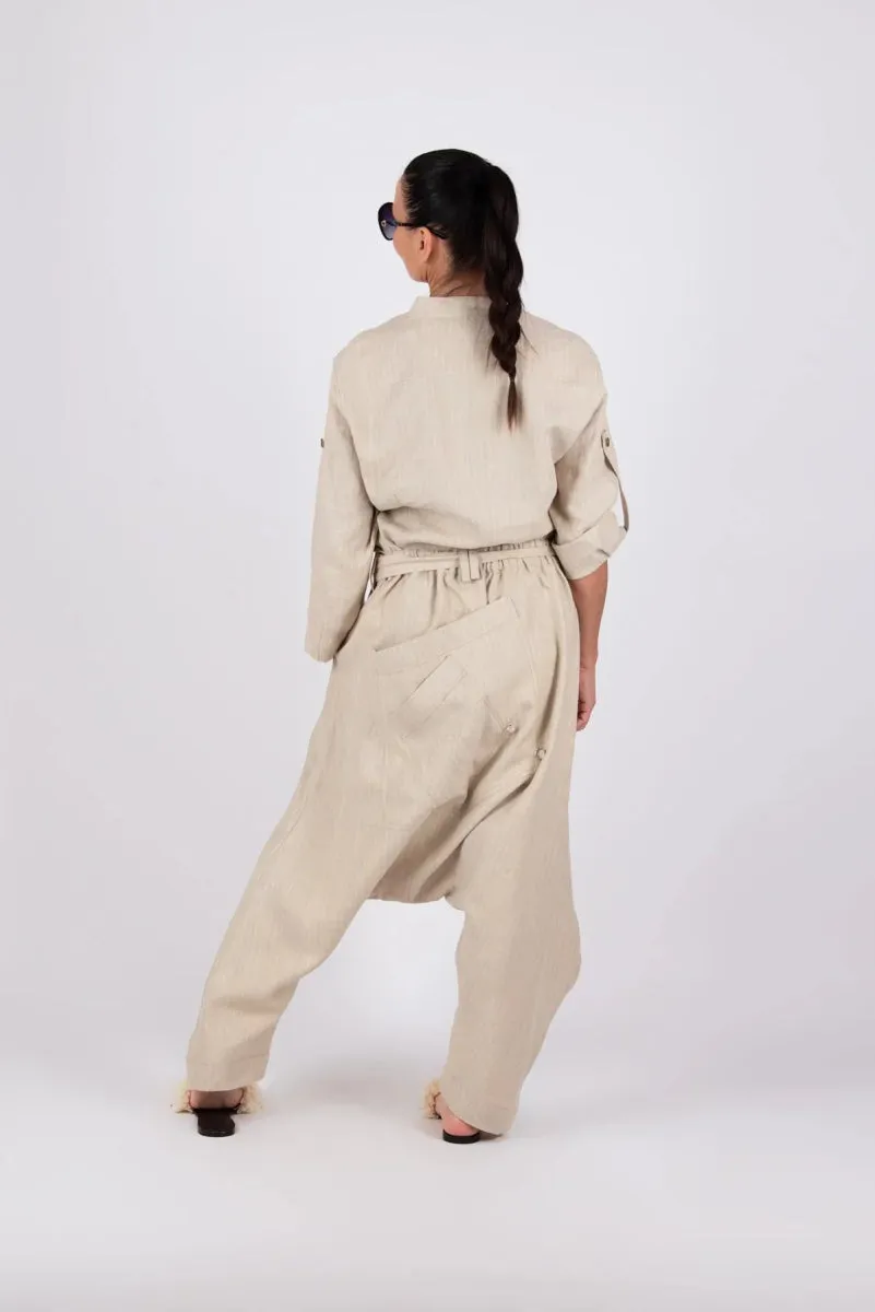 Linen Drop Crotch Pants LESILA