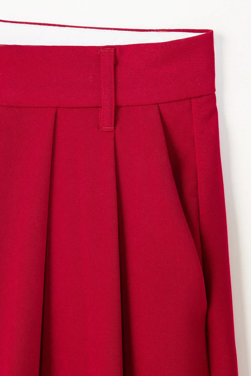 Maple Red Super Flared Korean Pants