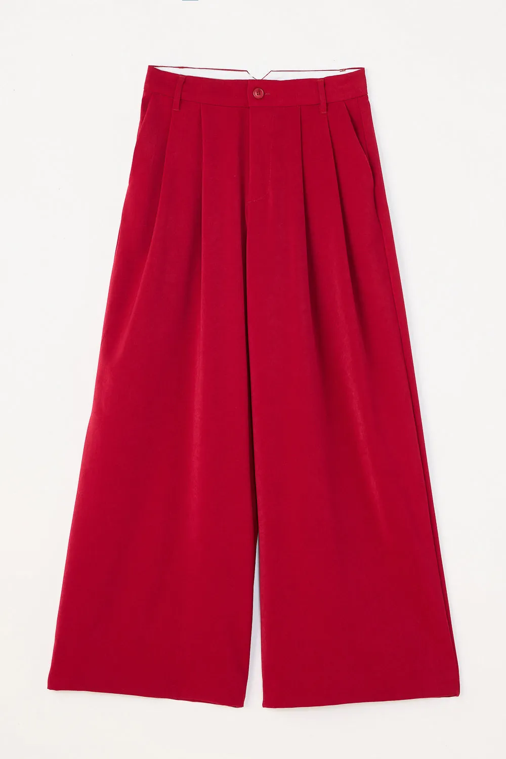 Maple Red Super Flared Korean Pants