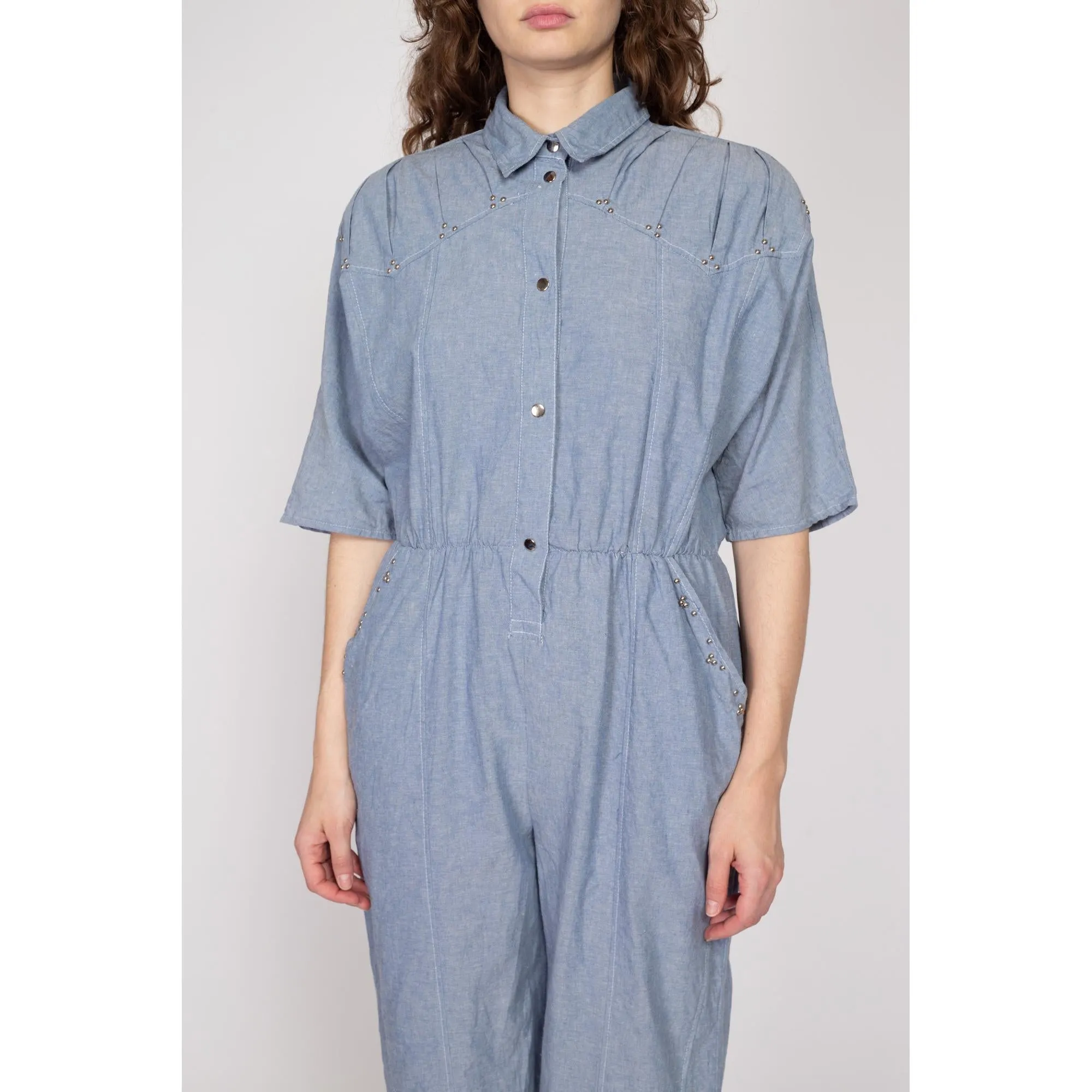 Med-Lrg 80s Chambray Devil Brigade Jumpsuit