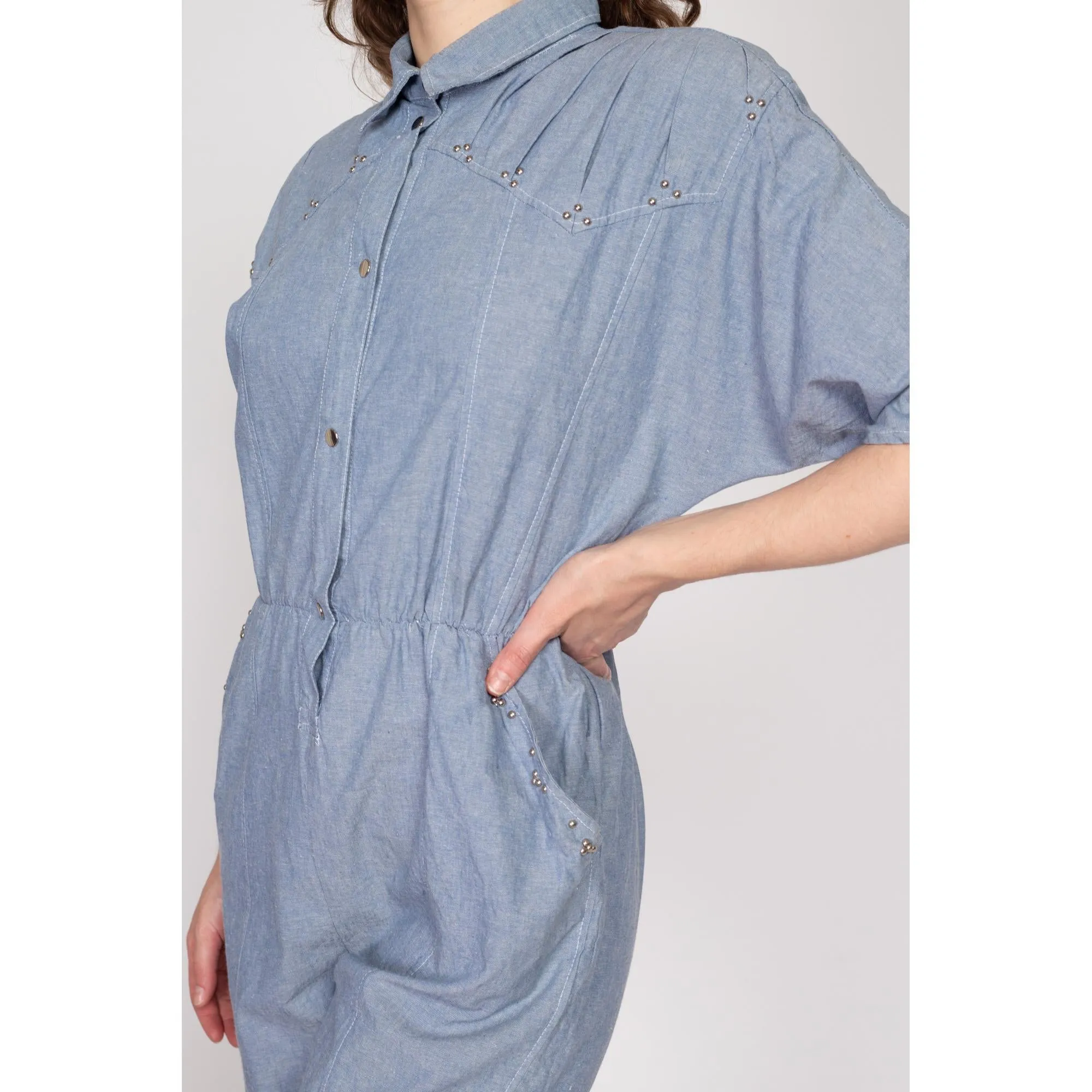 Med-Lrg 80s Chambray Devil Brigade Jumpsuit