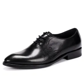 Men Lace Up Pointed Derby Oxford Shoes