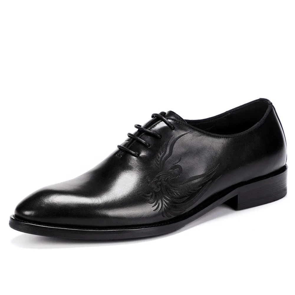 Men Lace Up Pointed Derby Oxford Shoes