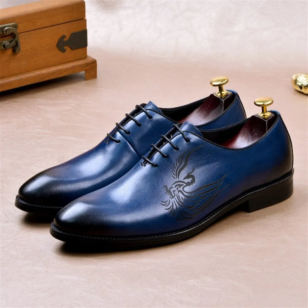 Men Lace Up Pointed Derby Oxford Shoes