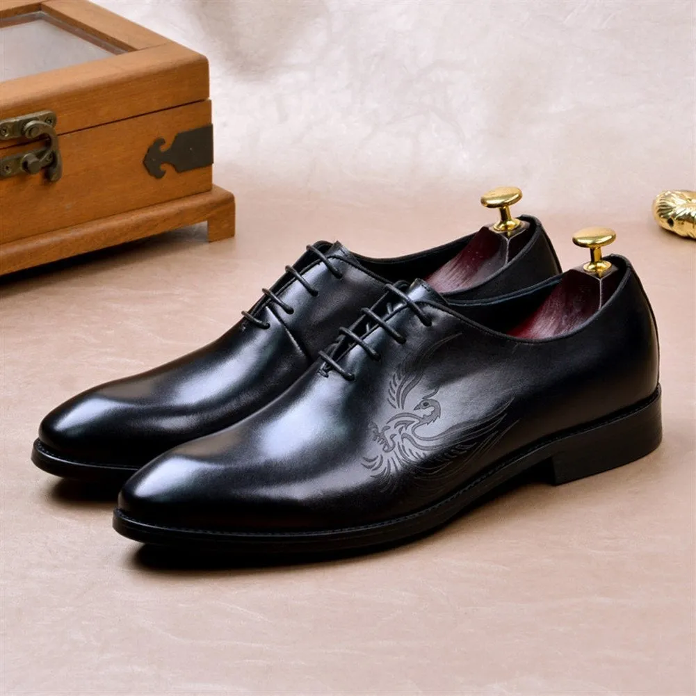 Men Lace Up Pointed Derby Oxford Shoes