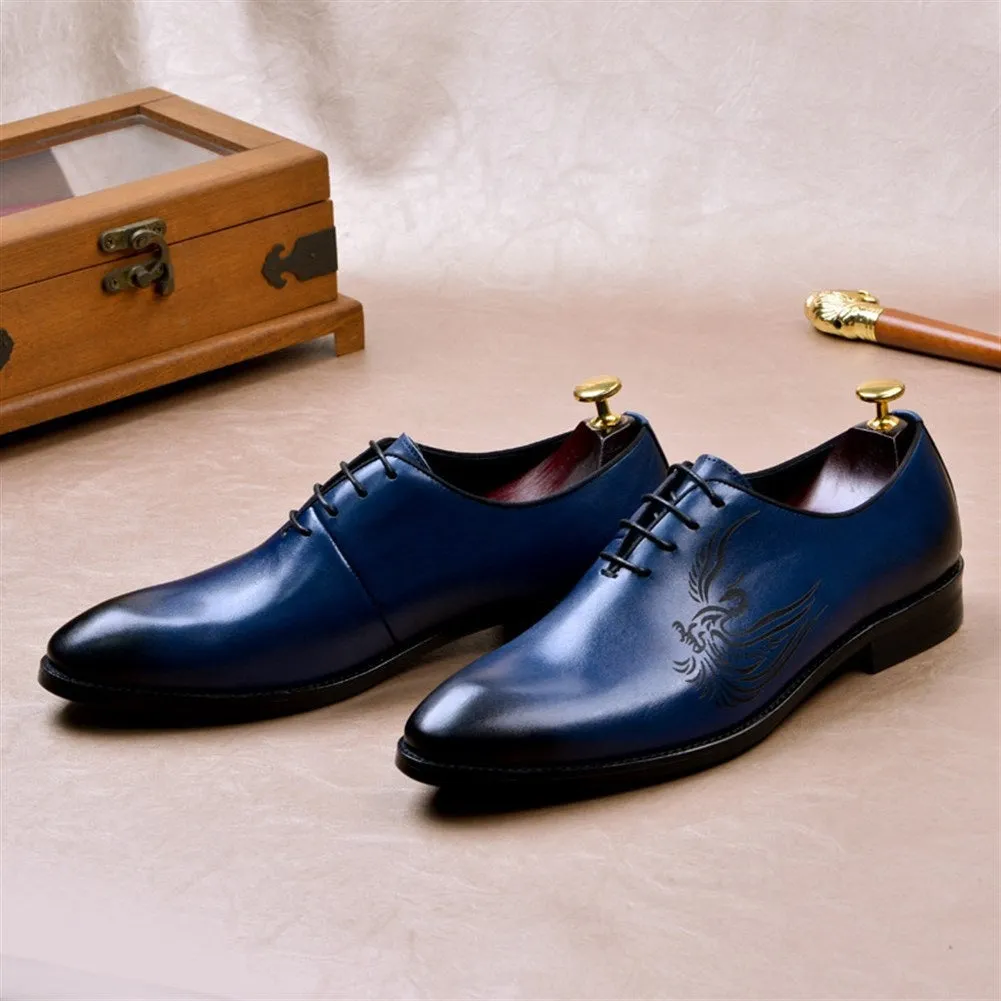 Men Lace Up Pointed Derby Oxford Shoes