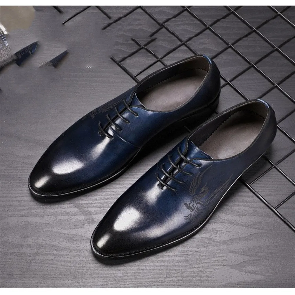 Men Lace Up Pointed Derby Oxford Shoes