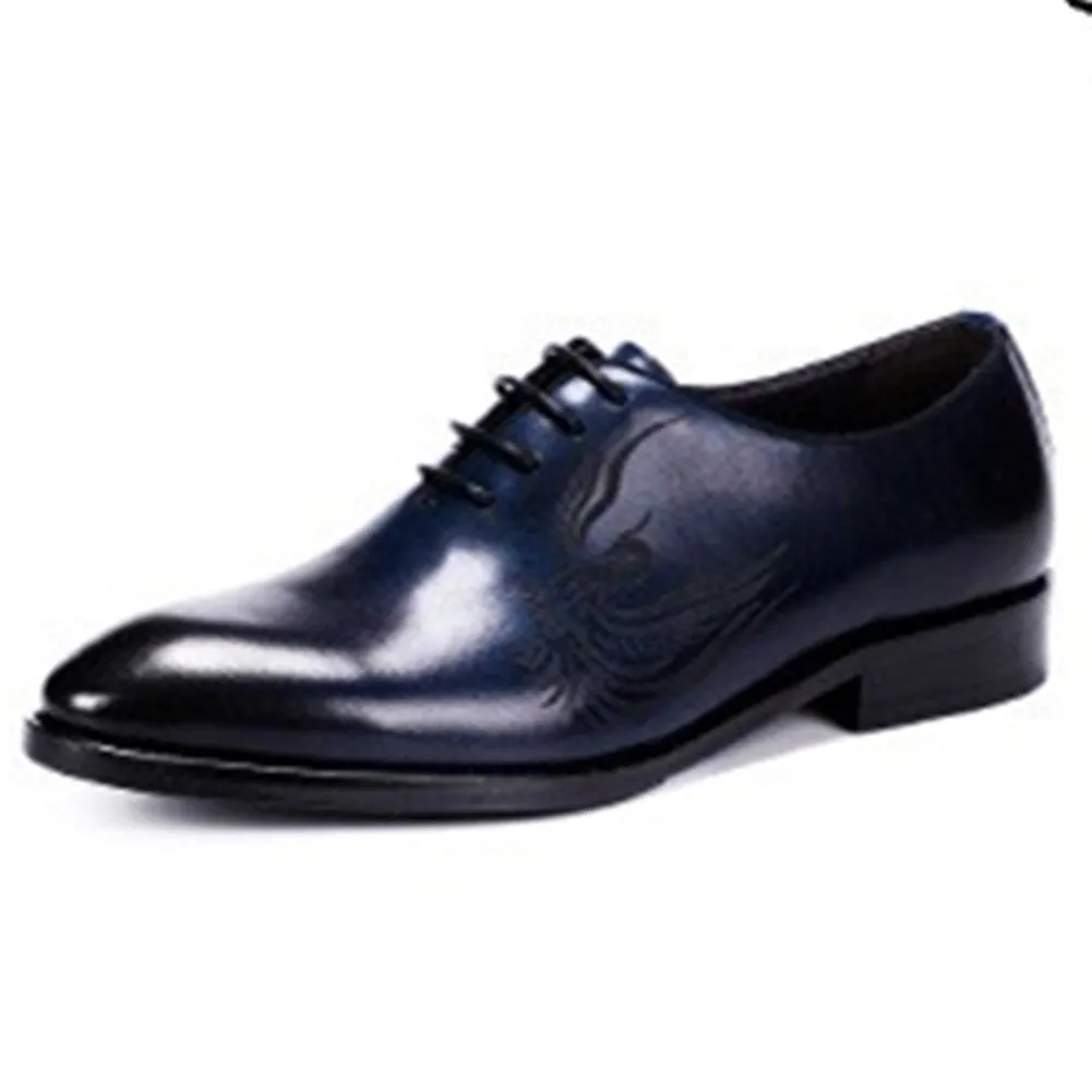 Men Lace Up Pointed Derby Oxford Shoes