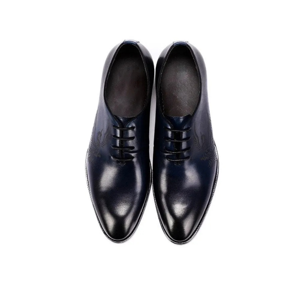 Men Lace Up Pointed Derby Oxford Shoes