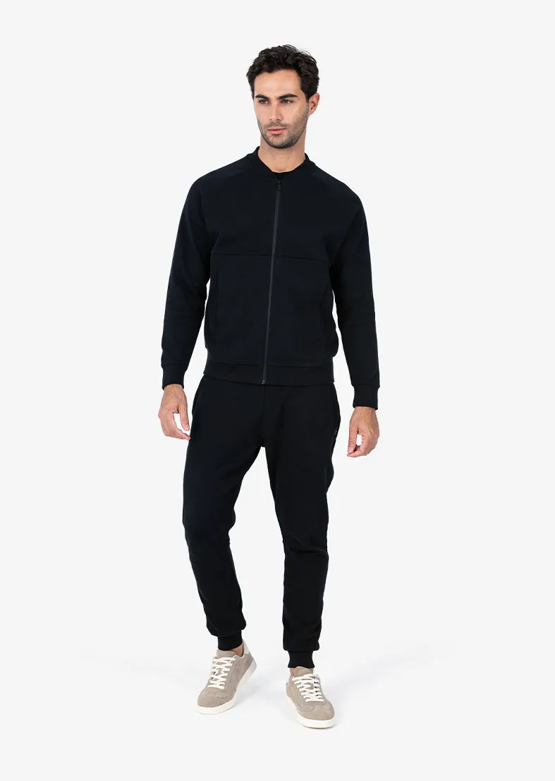 Mens Premium Textured Bomber Black
