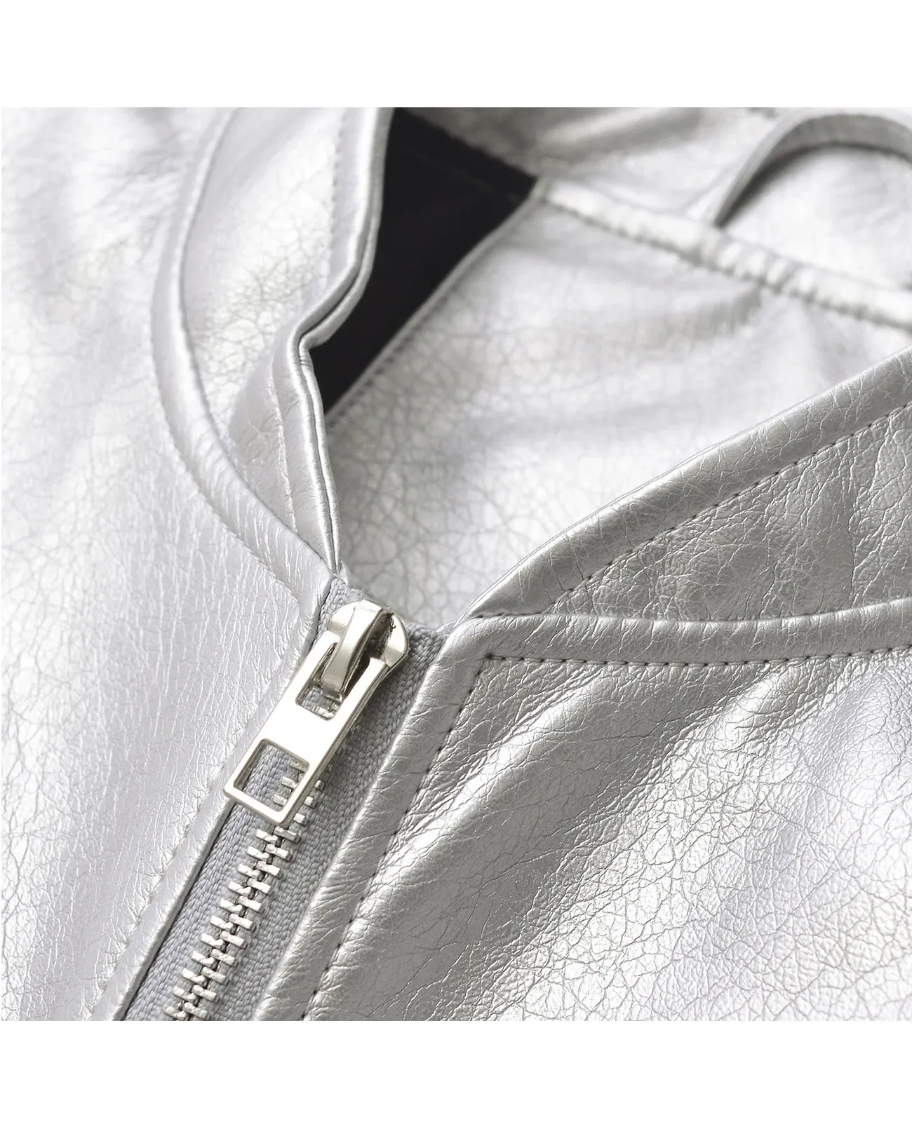 Metallic Bomber Silver Pilot Jacket