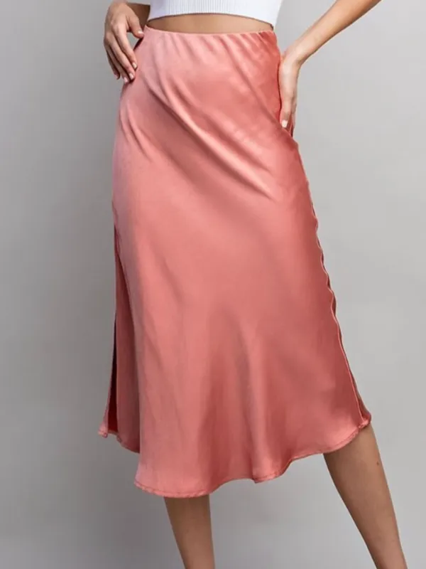 MILLIE CLASSIC SATIN MIDI SKIRT
