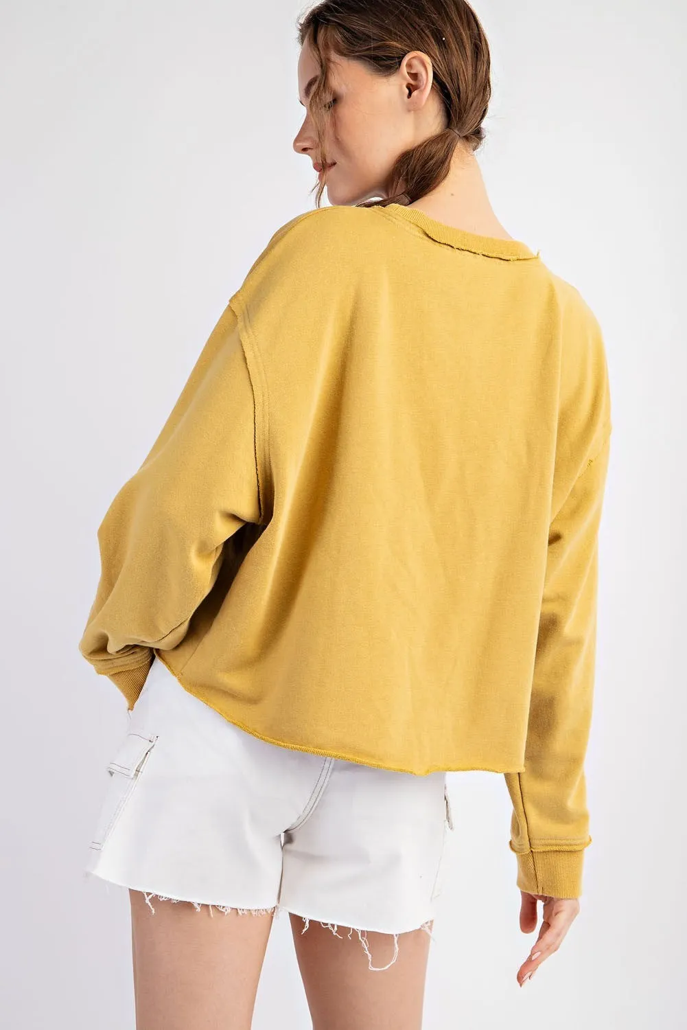 Mineral Washed Yellow Smiley Face Top