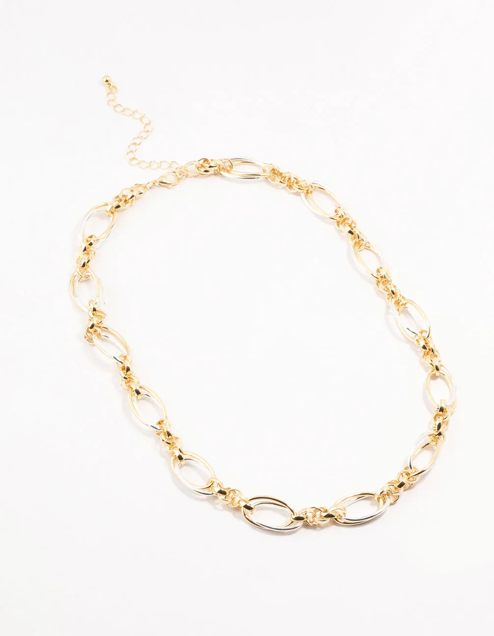 Mixed Metals Chunky Chain Necklace