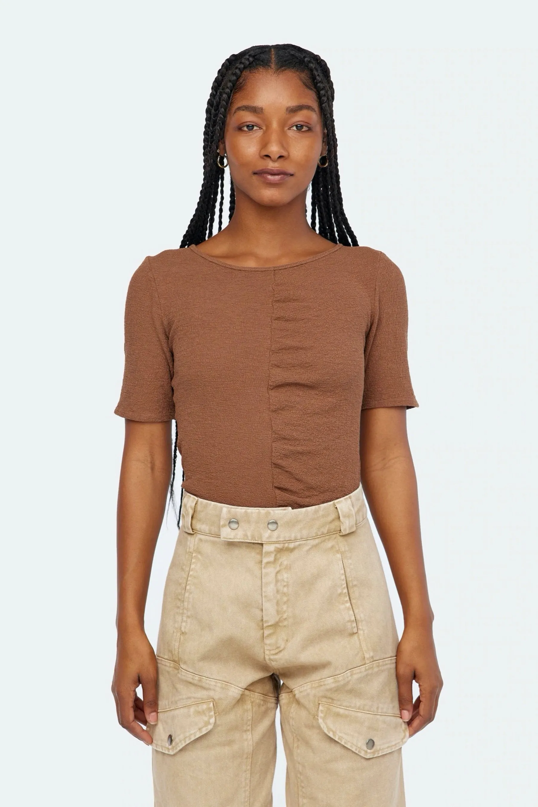 Mocha Ruched Tee
