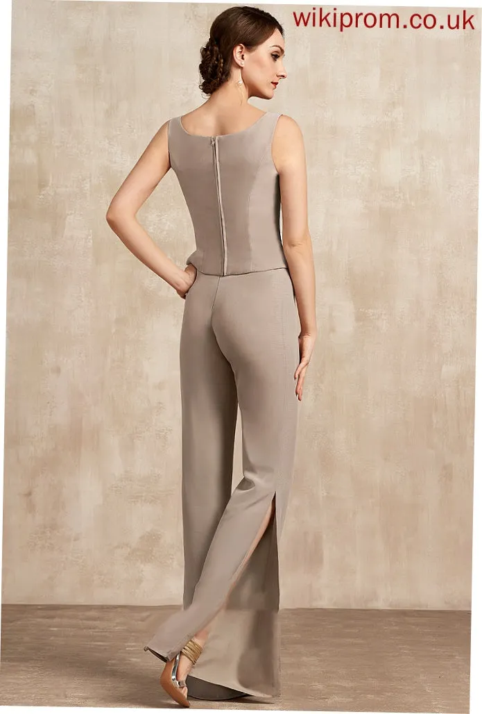 Mother Poll Mother of the Bride Dresses Neck of Floor-Length Bride the Chiffon Jumpsuit/Pantsuit Dress Scoop