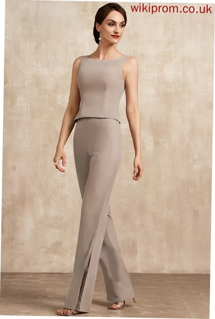 Mother Poll Mother of the Bride Dresses Neck of Floor-Length Bride the Chiffon Jumpsuit/Pantsuit Dress Scoop