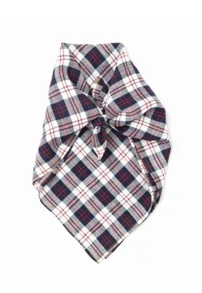 Navy Check Polly Headscarf/Neck Scarf