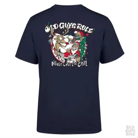 'Never Over The (Xmas) Chill' T-Shirt - Navy