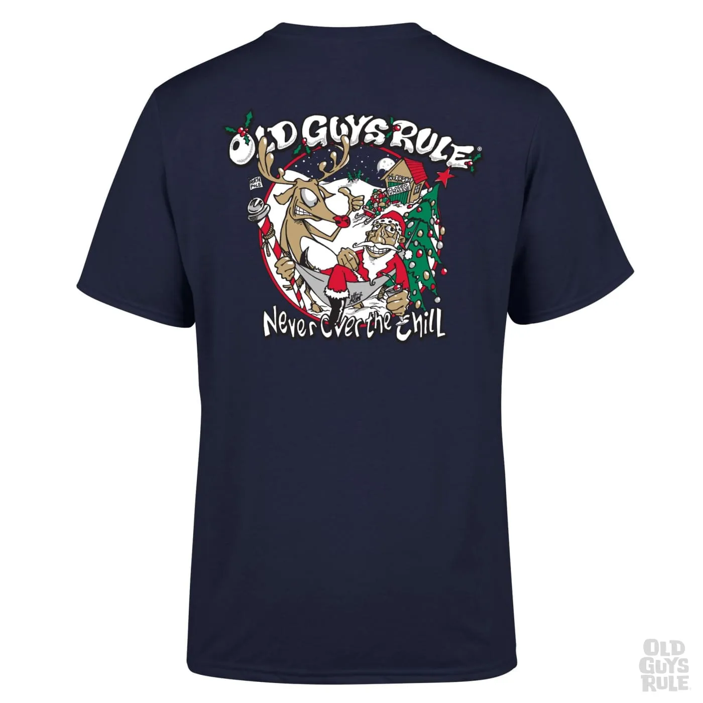 'Never Over The (Xmas) Chill' T-Shirt - Navy