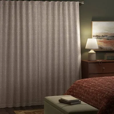 New - 50"x95" Blackout Embossed Velvet Curtain Panel Brown - Threshold