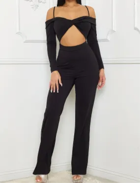 Open Shoulder Cutout Detail Jumpsuit