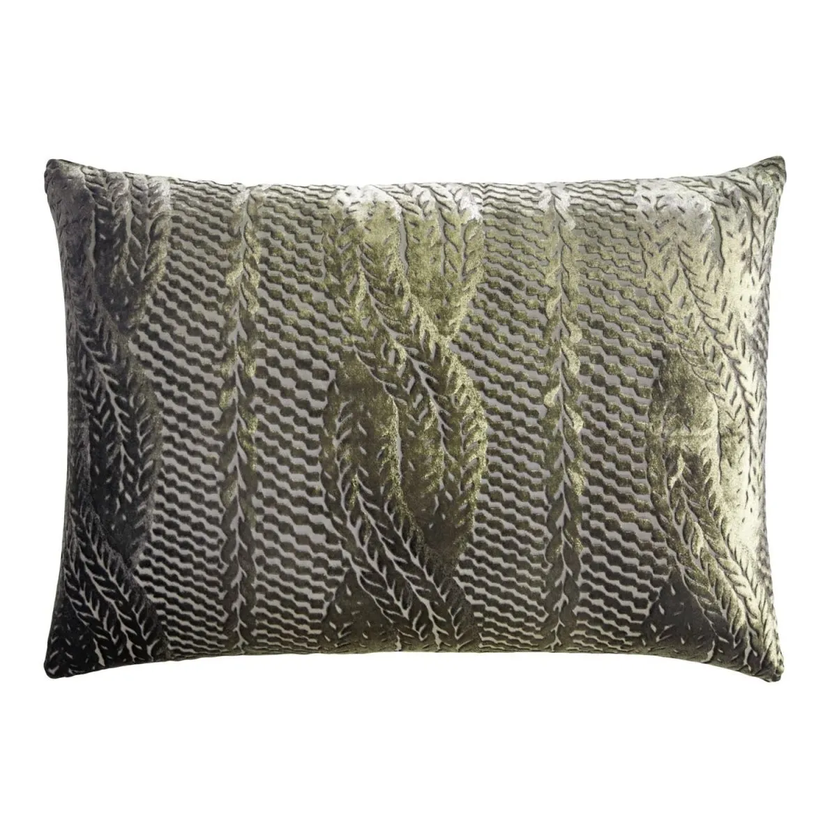 Oregano Cable Knit Velvet Pillow by Kevin O'Brien Studio