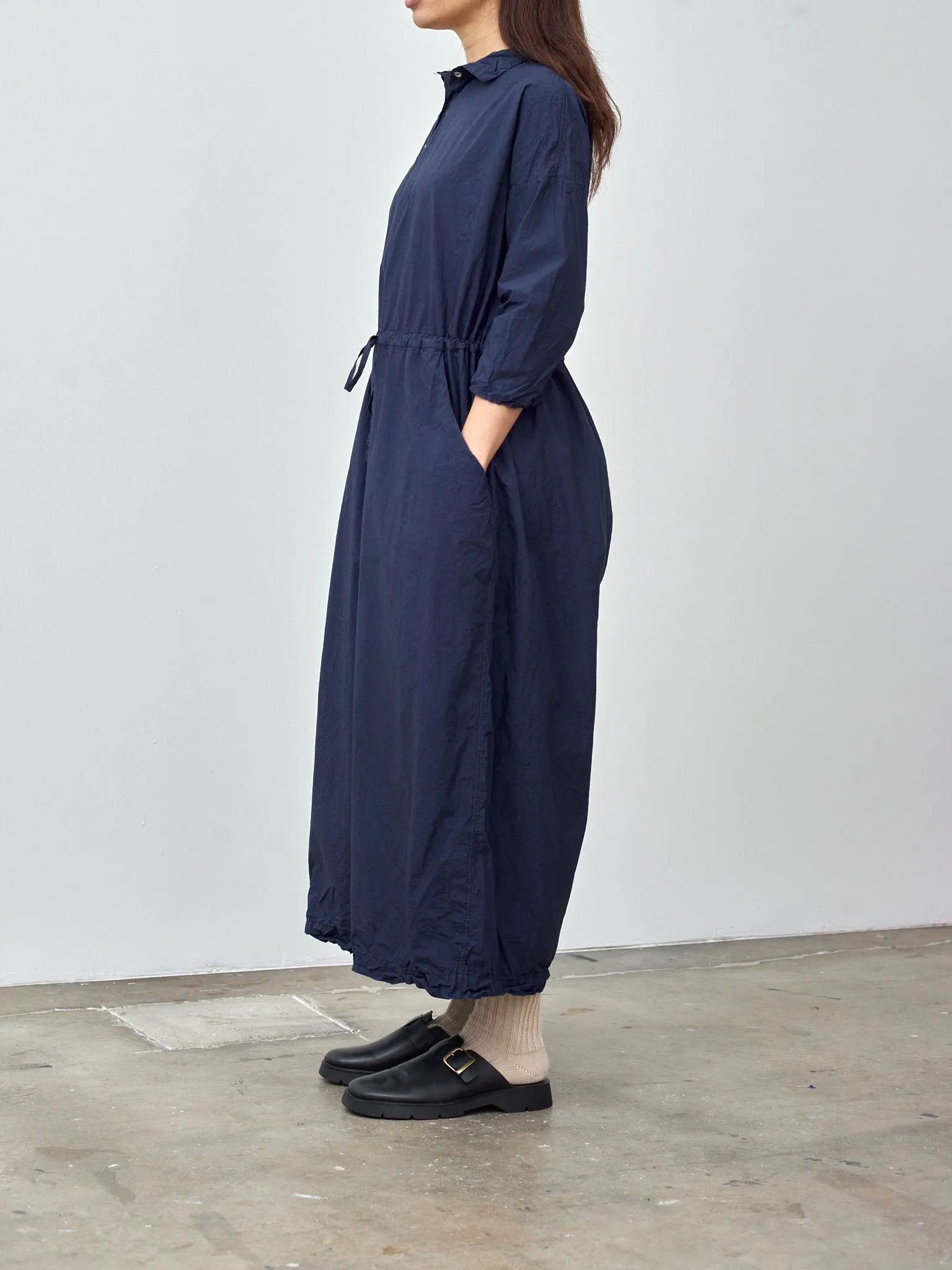Oversized Collar Jumpsuit TC - Navy