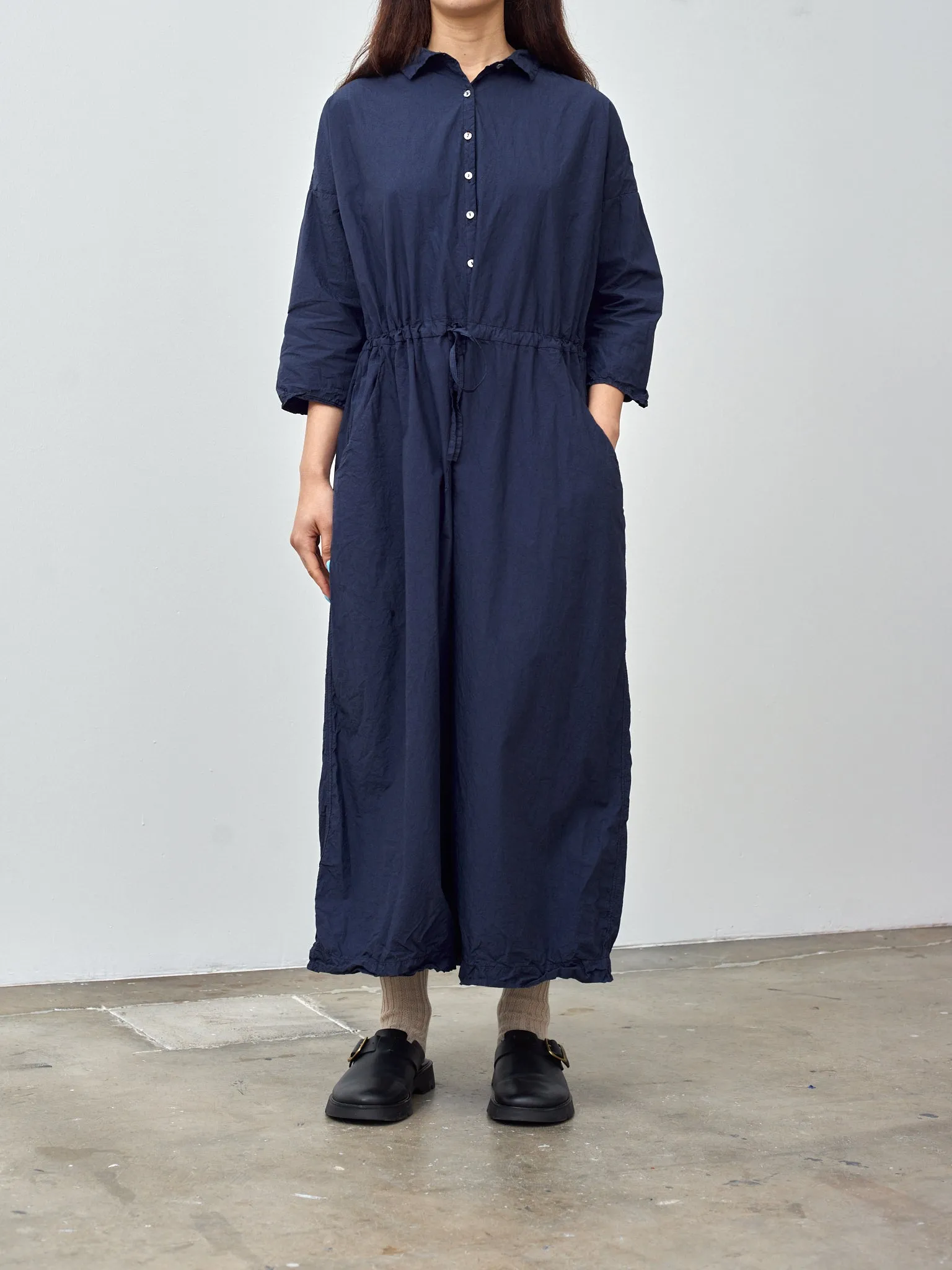 Oversized Collar Jumpsuit TC - Navy