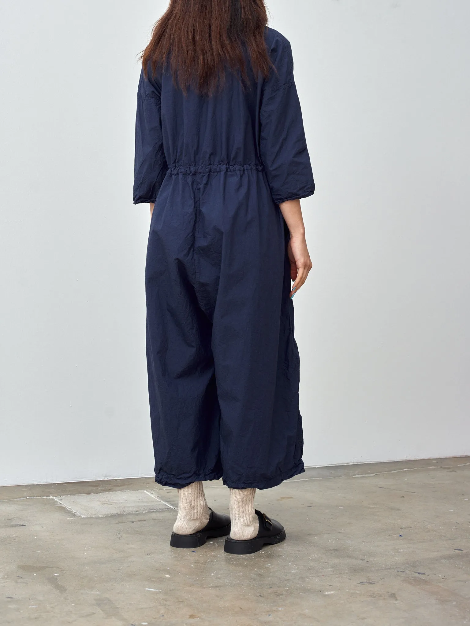 Oversized Collar Jumpsuit TC - Navy
