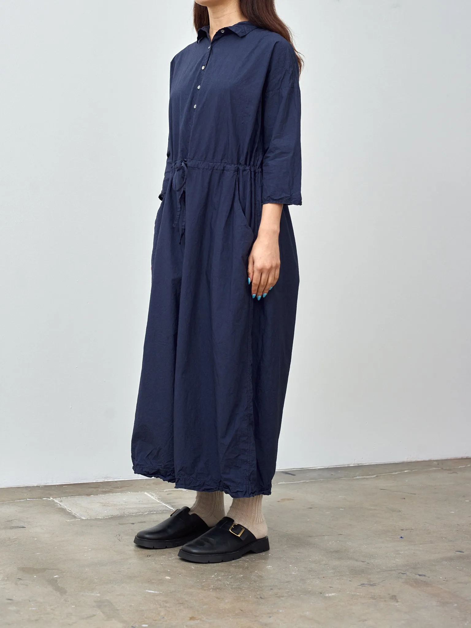 Oversized Collar Jumpsuit TC - Navy