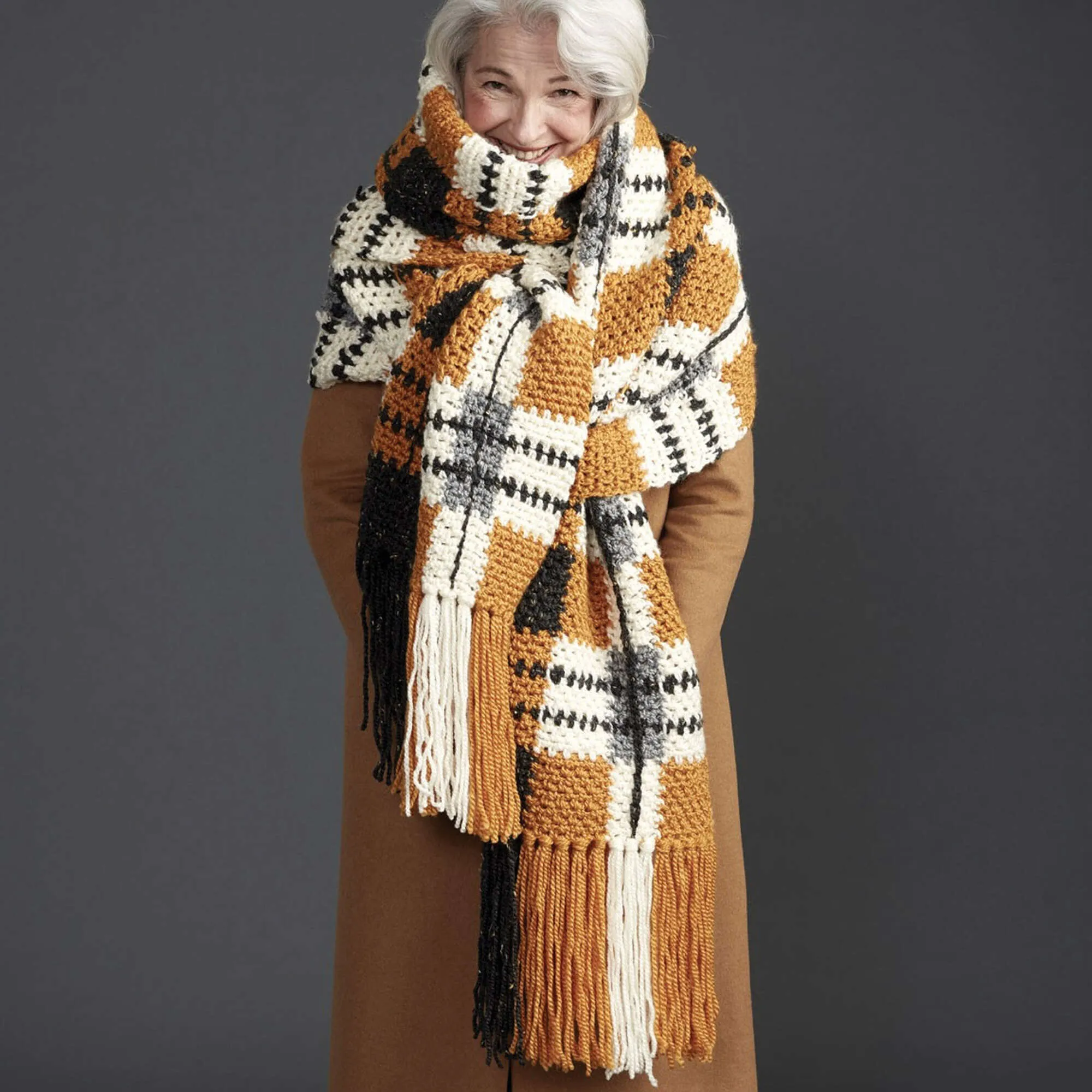 Patons Big Tartan Crochet Super Scarf