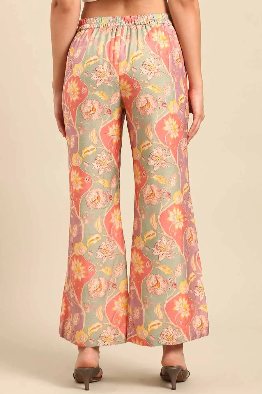 Peach Printed Pants