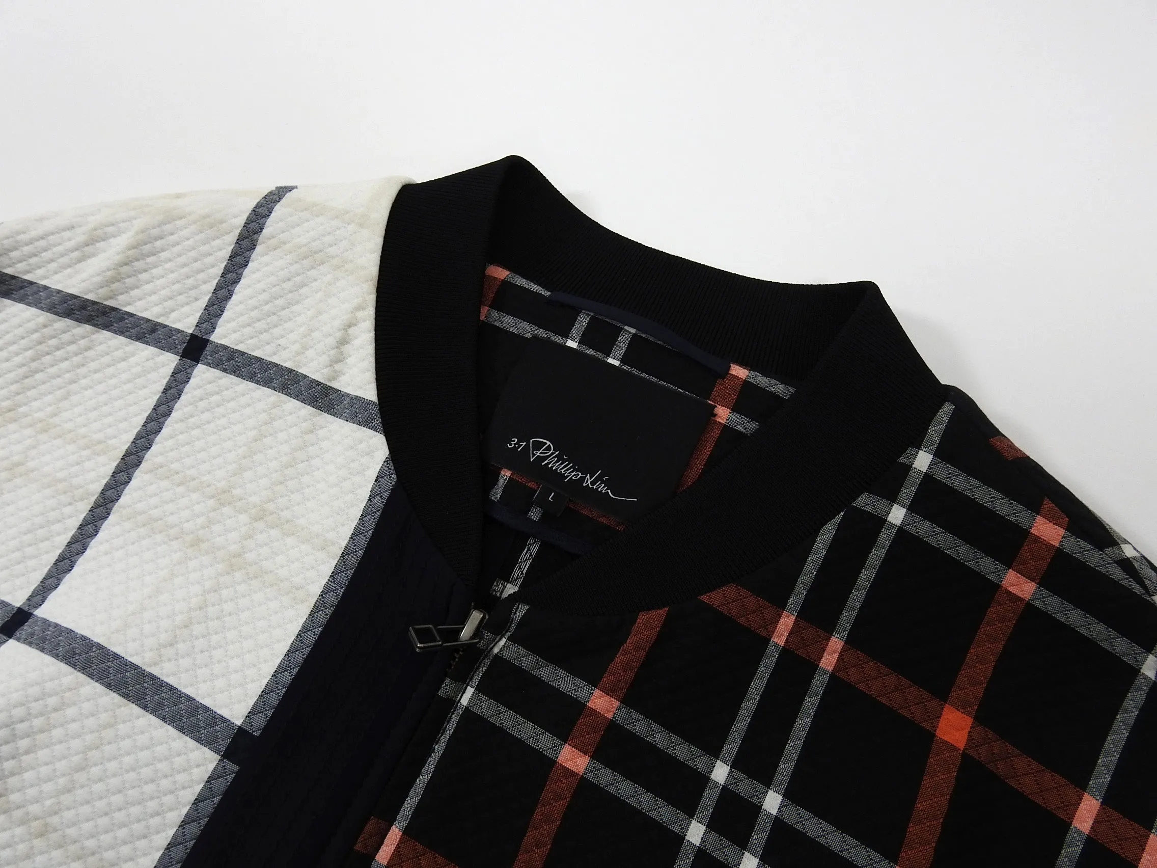 Phillip Lim 3.1 Cotton Double Plaid Bomber Jacket - L