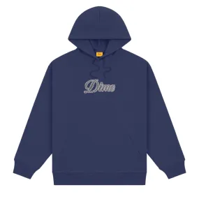 Pixel Cursive Pullover Hood, Night Blue
